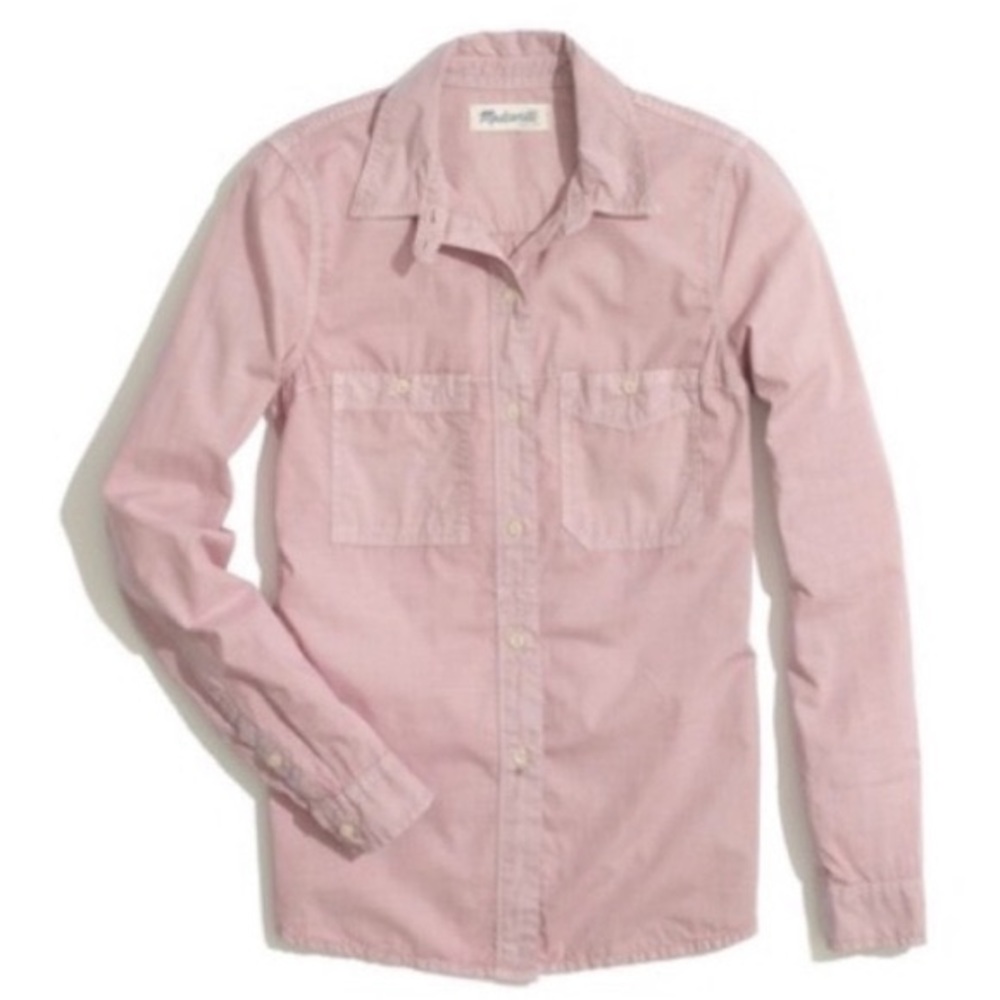 Madewell Pink Washed Boyshirt Button Down